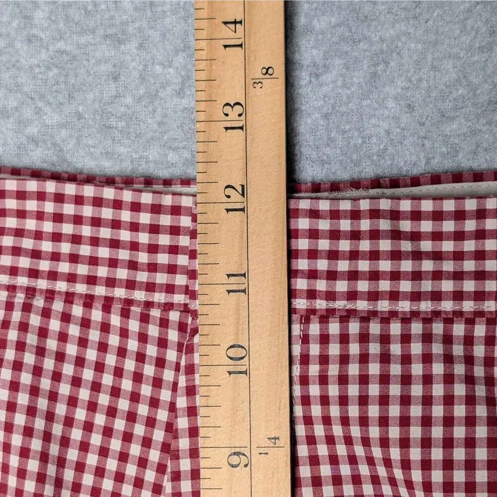 J.Crew Men's Gingham Shorts Cotton Red White Check Flat Front Preppy Size 36
